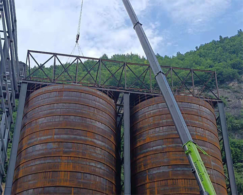 黑龍江骨料鋼板倉項目工地